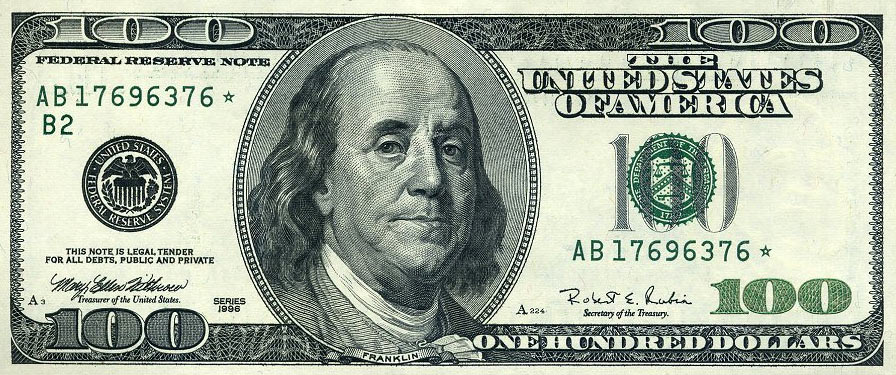 100 долларов с Франклиным